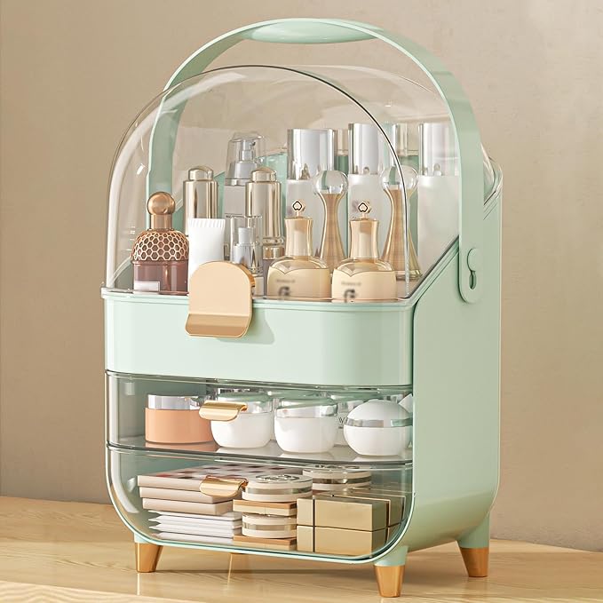 Anylady Makeup Organizer Countertop, Skincare Holder Bathroom Counter Organizer, Storage Box Cosmetic Display Cases, Teen Girl Gifts Make up Organizers for Vanity, Dresser