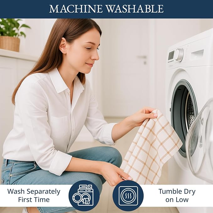 LANE LINEN Kitchen Towels & Dishcloths Set of 12-100% Cotton, Quick-Drying 18” x 28” Absorbent Dish & Tea Towels, Soft Hand Towels for Kitchen - Beige