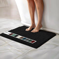 Muddy Mat Chenille Bathroom Rugs Quick Dry Microfiber Mats Non Slip Washable, Extra Thick, Soft and Highly Absorbent Bath Mats for Bathroom, Kitchen, and Shower Floor - Black Medium 30"X19"