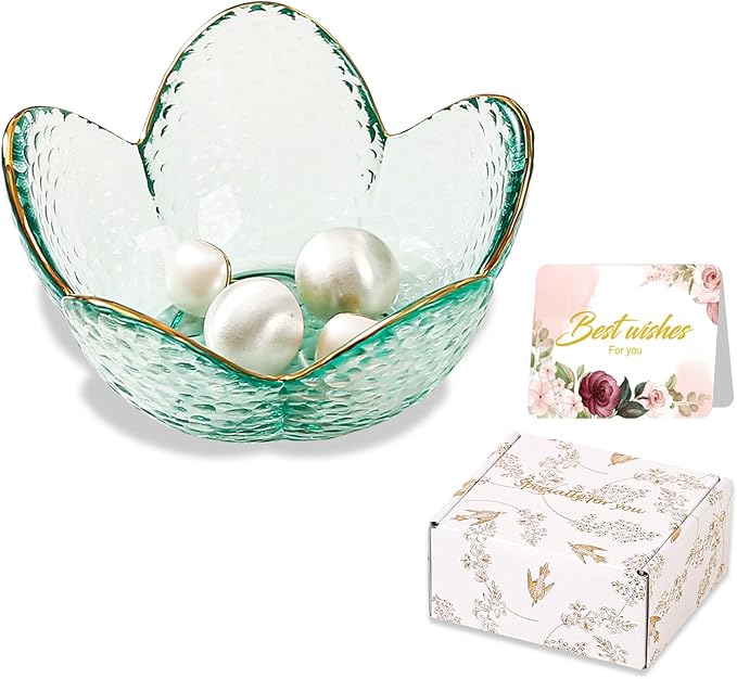 Binoster Friendship Gifts For Women Jewelry Dish Glass Ring Dish Jewelry Tray Cute Vanity Organizer Room Decor Jewellery Tray Trinket Dish Cute Bedroom Decor Christmas House Warming Gifts for women