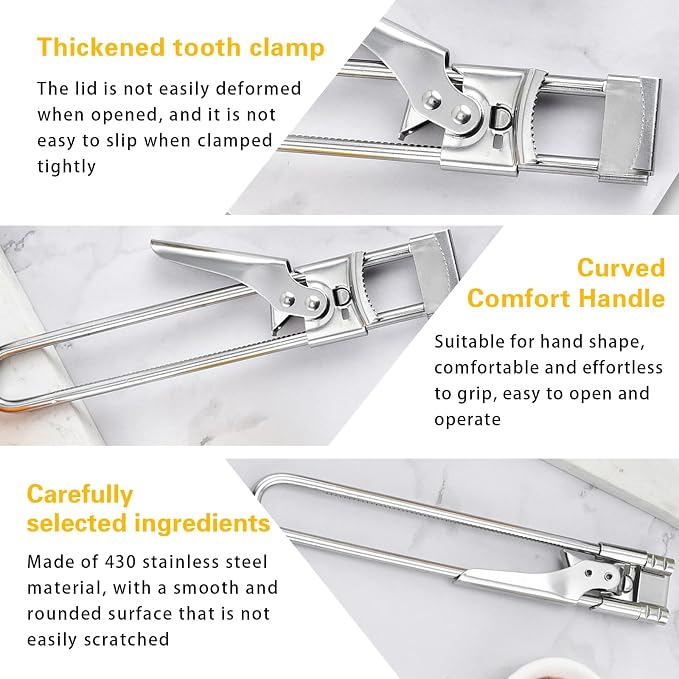 2-Pack Rotating Jar Opener - Adjustable Non-Slip Handheld Can Opener, Bottle Cap Lifter & Jar Lid Remover Tool for Seniors, Weak Hands - Ergonomic Kitchen Gadget for Tight Lids, Pickles, Mason Jars