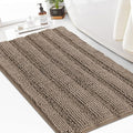 Turquoize Chenille Bath Rugs Shaggy Bathroom Rugs Non Slip Bath Rugs for Bathroom 24 x 36 Taupe Brown Bath Rug Extra Soft and Absorbent Area Rug, 24"x 36", Taupe Brown