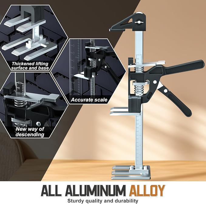 Labor Saving Arm Jack 2 Pack,15.5 Inch Stainless Steel Furniture Lifts with Handbag,Hand Furniture Jack Lift Tool for Installing Cabinets,Flooring&Windows,Load 660LBS