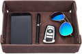 CASIRENA Faux Leather Valet Tray Organizer for Men - Catch-All Tray for Entryway Table Key, Wallet, Watch, Coin Change, Phone, Dresser EDC Dump Jewelry, Bedside Nightstand Desk-top Catchall