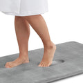 Memory Foam Bath Mat Non Slip Absorbent Super Cozy Velvet Bathroom Rug Carpet (72 inches X 24 inches, Grey)