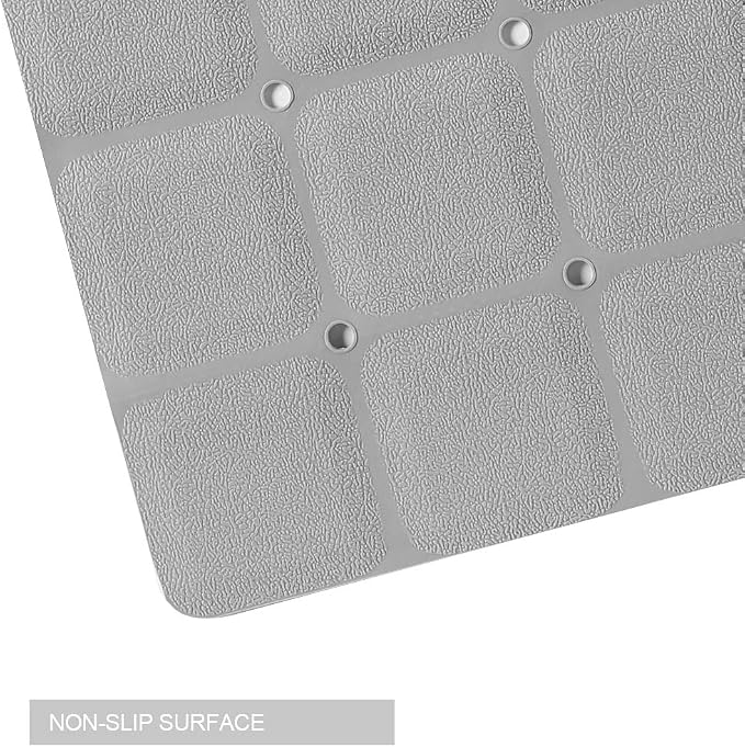 Webos Foldable Non Slip Silicon Bath Mat Bathtub mat no Suction Cups Shower mats for Textured Tub and Reglazed Tub (Foldable -Grey, 28-inch x 14-inch)