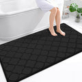 OLANLY Memory Foam Bath Mat Rug 59x34, Ultra Soft and Absorbent Bathroom Rugs, Non-Slip, Comfortable, Machine Washable Bath Carpet for Bathroom Floor, Tub, Shower and Home Decor Accessories, Black