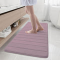 Buganda Memory Foam Bath Mat, 55" x 24", Ultra Soft and Non-Slip Bathroom Rugs, Water Absorbent and Machine Washable Bath Rug Runner for Bathroom, Shower, and Tub, Mauve