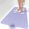 OTHWAY Bath Mat for Tub Non Slip: 39" X 17" Long Bathtub Mat with Hair Catcher│Big Drain Holes Shower Mats for Inside Shower│Machine Washable (Lavender)