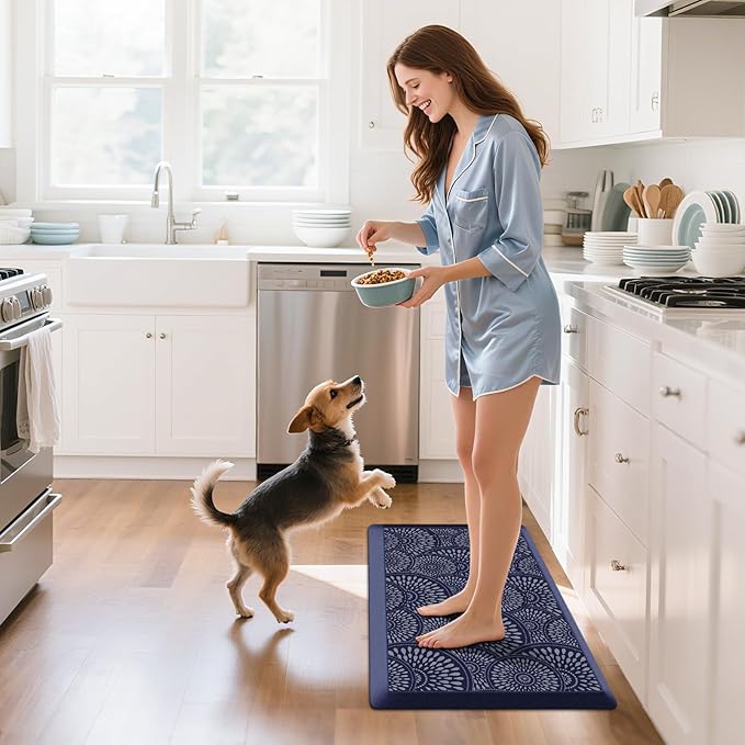 Mattitude 4/5 Inch Kitchen Mat, 20x34in Heavy Duty Ergonomic Comfort Foam Standing Desk Mat, Waterproof Non-Slip Standing Mats and Rugs for Kitchen, Office, Black
