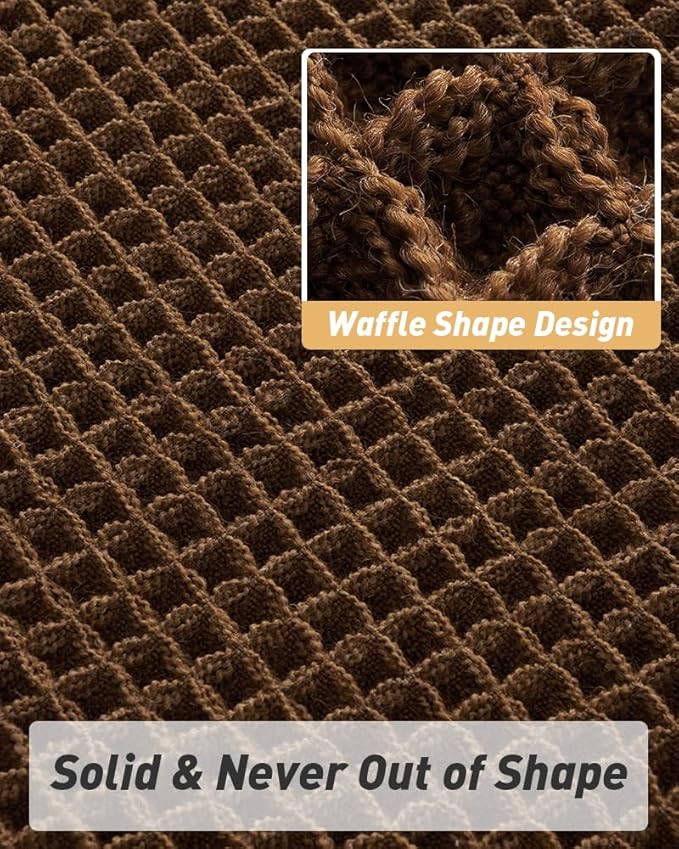 Upgraded Waffle Runner Rug Super Absorbent Non Slip Bath Mats for Bathroom Machine Washable Bathroom Runner Rug with Tassels, Ideal for Hallway Bedroom Laundry Room, 2' x 4' (24" x 48"), Terracotta