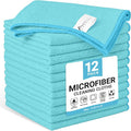 SIFANGKE Microfiber Cleaning Cloth, 12 Pack SkyBlue Cleaning Rags for Housekeeping, Reusable Microfiber Towels for Car, Kitchen, Bathroom and Household Cleaning Supplies, 11.8"X11.8"