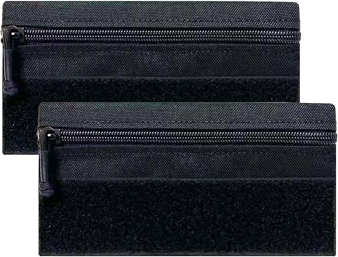 Tactical Admin Zipper Pouch with Hook and Loop, Carry On Bag Insert EDC Organizer Utility Storage Pocket Wallet for Snack Backpack Accessories Chest Ring
