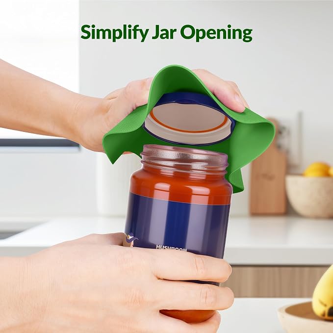 NIHOME Silicone Jar Opener – 6 Inch Large Anti-Slip Grip Pads, Premium 100% Food-Grade Silicone, Stylish Designer Colors, Multi-Purpose Heat-Resistant Mat & Coaster, Set of 4 (Forest Color Palette)
