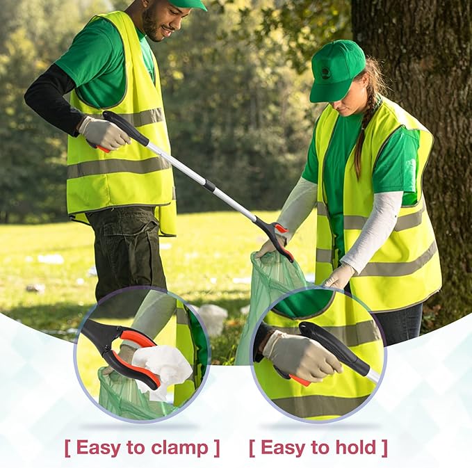 2-Pack Reacher Grabber Pickup Tool, 32" Long Grabber Tool with Magnetic Tip, Trash Picker Grabber for Elderly Grab It Reaching Tool, Garbage Picker Upper, Litter Pick Up Grab Tool