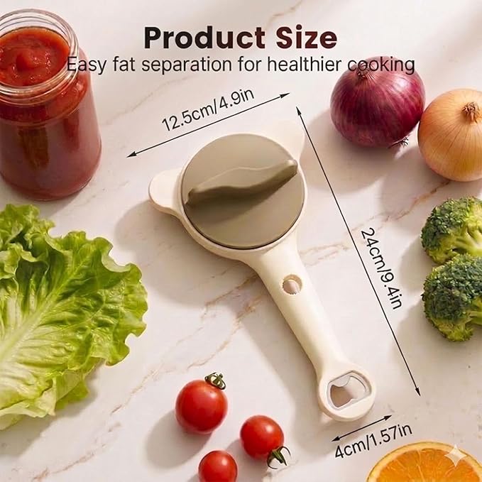 4-in-1 Jar Opener, Adjustable Bottle Lid Opener for Elderly and Arthritis Sufferers, Easy Grip for Weak Hands, Non-Slip, Effortless for Tight or Refrigerated Lids, Multi-Size for Jars Bottles(Beige)