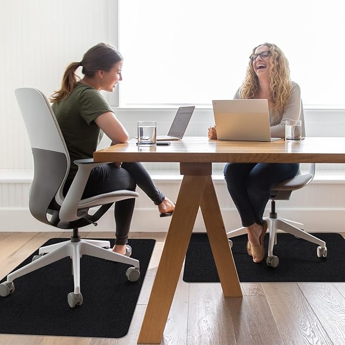 Sycoodeal Office Chair Mat,Computer Gaming Desk Chair Mat for Hard Wood & Tile Floor,Large Anti-Slip Floor Protector Rug,Easy to Clean,40" X 48" Black