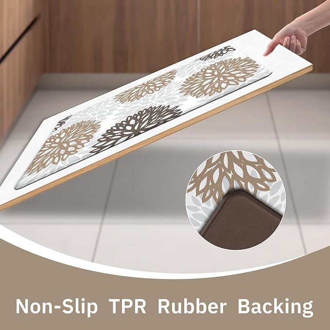 Kitchen Mats Set of 2 Cushioned Anti Fatigue Kitchen Rugs Non Slip Waterproof Kitchen Runner Memory Foam Kitchen Floor Mat Comfort Standing Mat for Sink,Office,Laundry