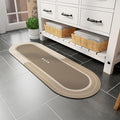 MontVoo Bath Mat Runner - Long Non Slip Absorbent Quick Dry Thin Bath Rug for Bathroom Floor Mat - Rubber Backed - Stain Resistant - Easy Care - Beige 17"x50"