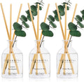 COCORRÍNA Eucalyptus Reed Diffuser Set of 3 - Lemon Eucalyptus, Jasmine & Mint, Ocean Breeze Scents, 1.7 fl oz Each, Total 5.1 oz, Scented Oil Diffusers for Home & Office