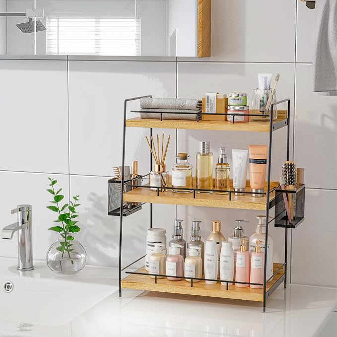 Bathroom Counter Organizer,Bathroom Countertop Organizer with Baskets,Vanity Organizers,Counter Shelf,Countertop Storage, Makeup Organizers