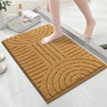 SHACOS Boho Bathroom Rugs 24"x36" Extra Soft Absorbent Microfiber Bath Mats Home Decor Non Slip Carpet Machine Washable Shaggy Bath Rugs for Bath Room Shower Bathtub, Mustard 2' x 3'