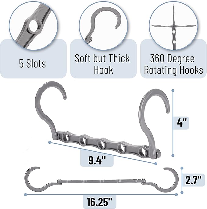 Mr. Pen- Space Saving Hangers, 8 pcs, 360° Rotating Hooks, Magic Cascading Hanger Organizer with 5 Enclosed Slots, Closet Organizers and Storage for Clothes, College Dorm Room Essentials