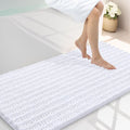 Smiry Bathroom Rugs Mat 44x24, Extra Soft Absorbent Chenille Bath Rugs, Non Slip Rubber Backing Machine Washable Quick Dry Bath Mats for Bathroom Floor, Tub, Shower, Home Decor Accessories, White