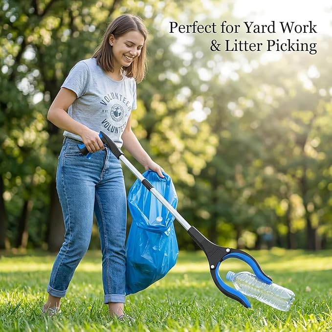 32" Grabber Reacher Tool (2-Pack), Foldable Trash Picker Upper with 360° Rotating Jaw & Magnetic Tip, Heavy Duty Reaching Assist Stick for Seniors, Post Surgery Recovery Must Haves Mobility Aid