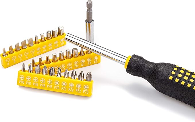 CARTMAN 218-Piece Tool Set General Household Hand Tool Kit with Plastic Toolbox Storage Case Yellow