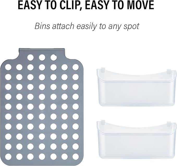 DecorRack Adjustable Hanging Storage, 2 Bins Over Shower Door Organizer, Bathroom Storage With Removable Baskets For Space Saving, BPA Free