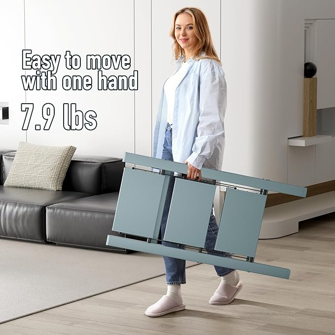 Mayi Plus 3 Step Ladder,Aluminum Folding Step Stool for Adults,Step Ladder with Wide Anti-Slip Pedal,330 lbs Capacity for Home,Office,Kitchen,Library(Blue)