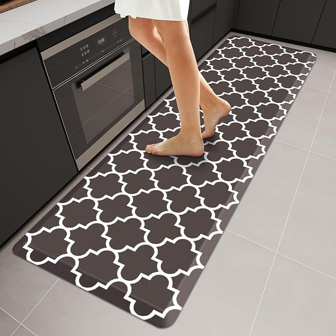 WISELIFE Anti Fatigue Floor Mat - 4/5 Inch Thick Kitchen Mat Non Slip Waterproof Heavy Duty Ergonomic Comfort Mat Durable for Home, Office, Sink, Laundry,(22" x 72", Chocolate)