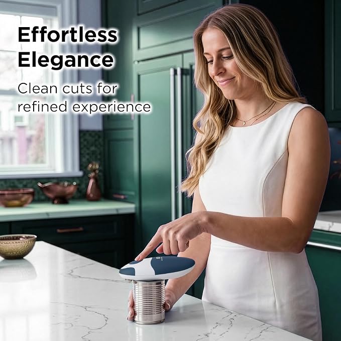 Kitchen Mama Auto 2.0 Electric Can Opener: Blade Opens Almost Any Can Pop or Soda Can - Automatic, Hands Free, Safe, Smooth Edge, Lid Remover, Battery Operated, Cordless, YES YOU CAN (Emerald Mist)