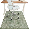 48"x72" Office Chair Mat for Hardwood Tile Floor, Under Desk Carpet Protector for Rolling Computer Chair Mat, Machine Washable Area Rug, Anti-Slip 1/5" Thick Low Pile Thin Vinyl Floor Mat, Sage