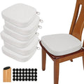 BUYUE Thickened 2.5" Dining Chair Cushions Set of 6, U-Shape High Density Foam Comfortable Chair Pads for Kitchen, Slip Resistant Indoor Seat Cushions (6 PCS, Light Grey)