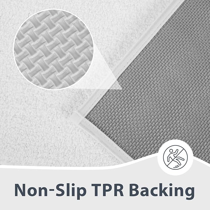 anllugs Bathroom Rugs 20" x 30", Non-Slip Extra Soft Absorbent Bath Rugs, Machine Washable Quick Dry Bath Mats for Bathroom Floor, Shower, Bathtub and Sink, White