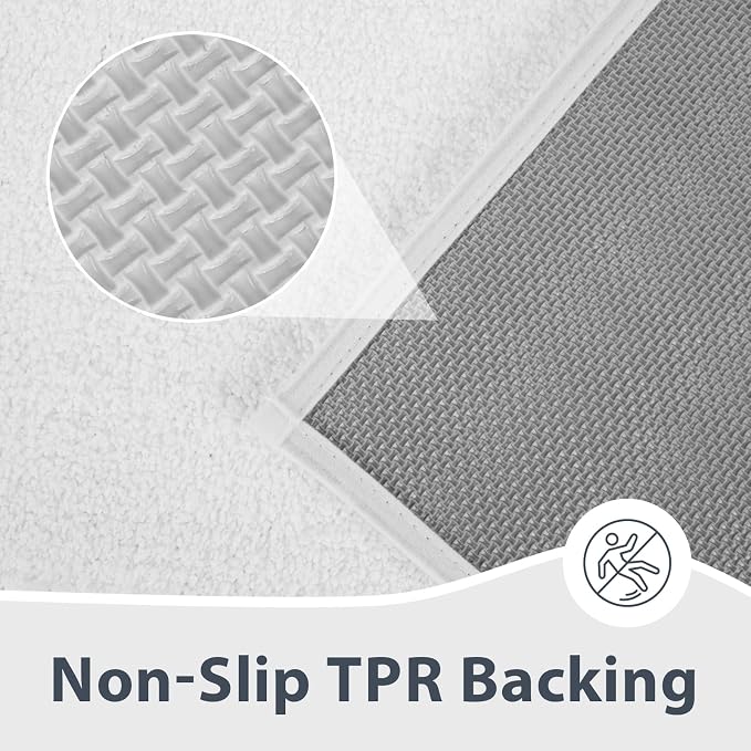 anllugs Bathroom Rugs 24" x 60", Non-Slip Extra Soft Absorbent Bath Rugs, Machine Washable Quick Dry Bath Mats for Bathroom Floor, Shower, Bathtub and Sink, White