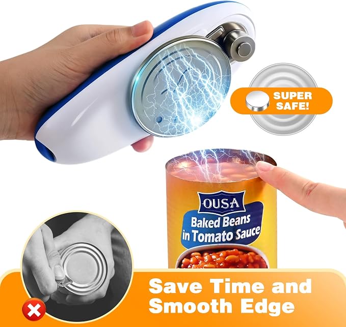 Electric Can Opener, Automatic Hands Free Operation, Smooth Edge, Battery Operated, Kitchen Gadget