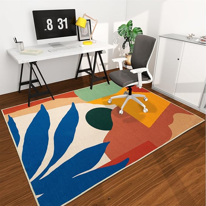 Office Chair Mat for Hardwood Floor, 72"x48" Easy Glide Computer Desk Mat Protector for Rolling Chair Under Desk Rug Nonslip Backing, Machine Wash, (Modern)