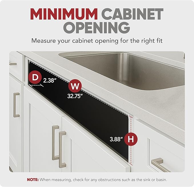 Rev-A-Shelf 30" Plastic Tip-Out Tray Organizer for Sink Base Cabinets, Home Kitchen and Bathroom Organization, Min Opening Width of 32.75", White, LD-6591-30-11-1