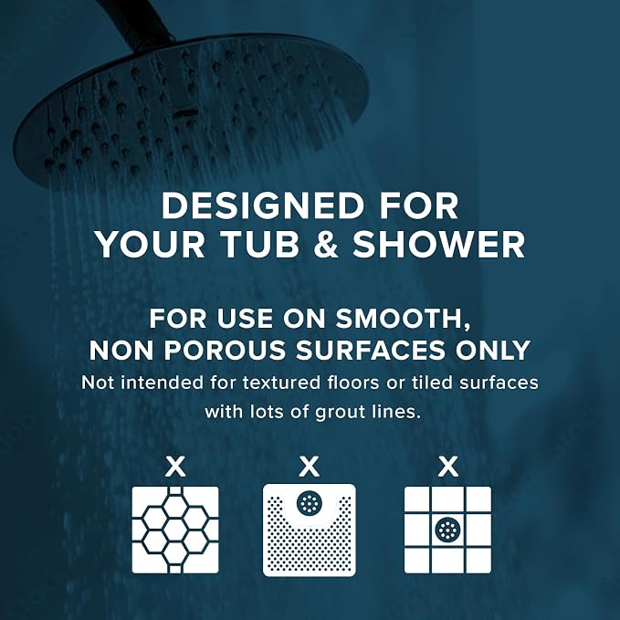 SlipX Solutions White Rubber Bath Safety Mat Provides Essential Coverage & Reliable Slip-Resistance in Tubs & Showers (14 x 22 Inch, 100 Suction Cups, Machine Washable)