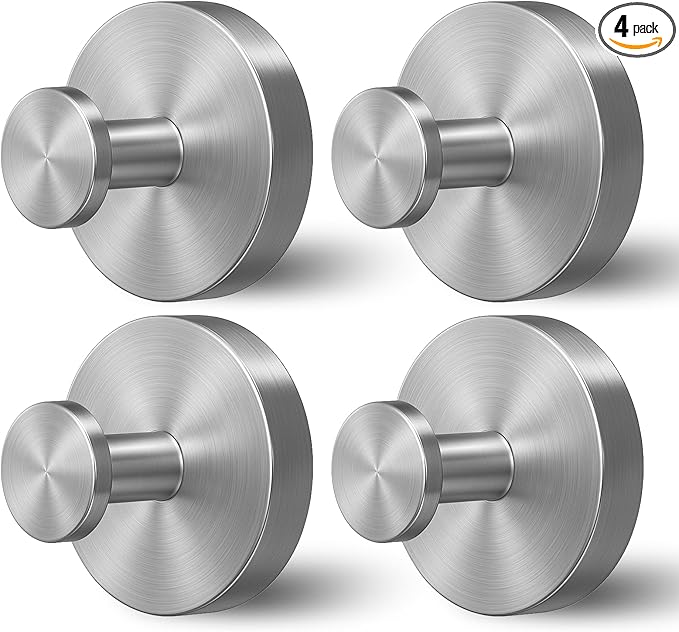 Shower Hooks for Inside Shower,Suction Cup Hooks for Glass Window,Removable Towel Hooks for Bathrooms,4 Packs(Silver)