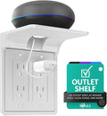 WALI Double Outlet Shelf Wall Holder – Bathroom Shelf Duplex for Electric Toothbrush, HomePod Mini, Echo Dot & Phone Charging – White (DLS001)