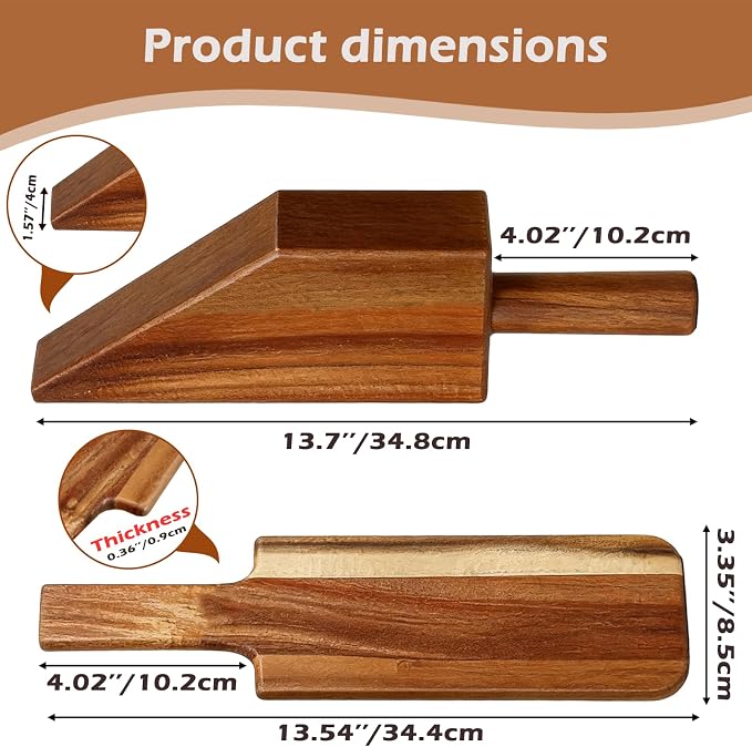 Mattress Lifter & Sheet Tucker Tool Set, Mattress Wedge Elevator, Bed Sheet Tucking Paddle, Used for Lifts & Holds The Mattress, Tucks Sheets, Removes Sheets, Alleviating Back Pain (Acacia Wood)