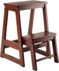 Winsome Beech Wood Double Step Stool, Antique Walnut (94022)
