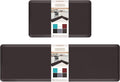 HappyTrends 2 PCS Kitchen Mat Cushioned Anti-Fatigue Floor Mat, Heavy Duty Ergonomic Comfort Foam Standing Mat, 20"x30"+20"x60",Chocolate
