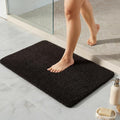 TYUU Black Bathroom Rug, Ultra Soft Bath Rugs Non Slip Washable, Super Absorbent Quick Dry Bath Mat with Rubber Backing for Bathroom Floor, Shower, or Sink, Black 20" x 30"