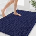 Smiry Bathroom Rugs Mat 40x32, Extra Soft Absorbent Chenille Bath Rugs, Non Slip Rubber Backing Machine Washable Quick Dry Bath Mats for Bathroom Floor, Tub, Shower, Home Decor Accessories, Deep Blue