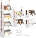 Homsorout Hanging Closet Organizer 4 Tier - Clothes Hanging Shelves, Space-Saving Closet System, Fabric Storage Bins Bedroom Organization, Collapsible Baskets for Home, Dorm, Rv, White